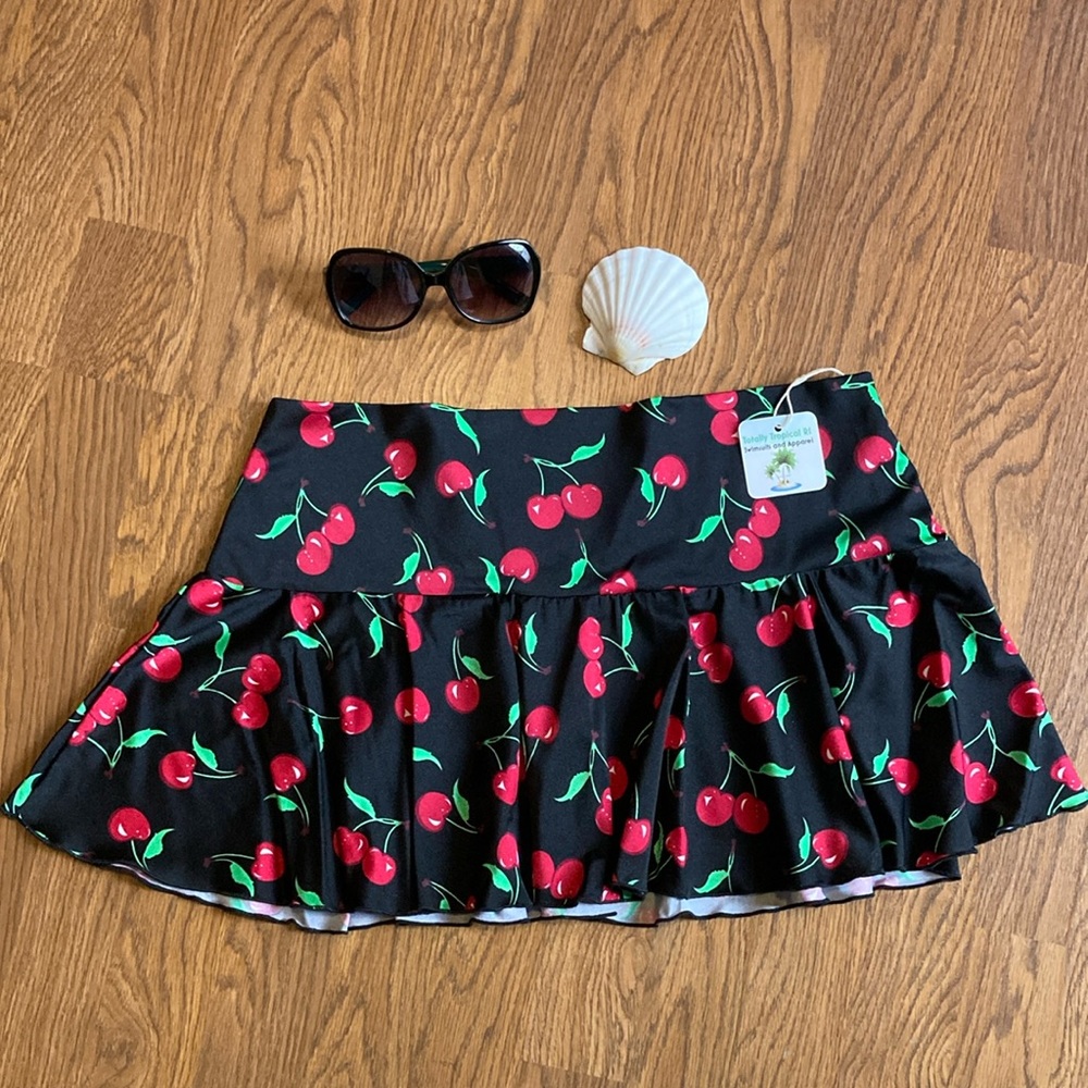 Cherry pattern 🍒, stylish and easy to pack flip skirt swimsuit cover-up,